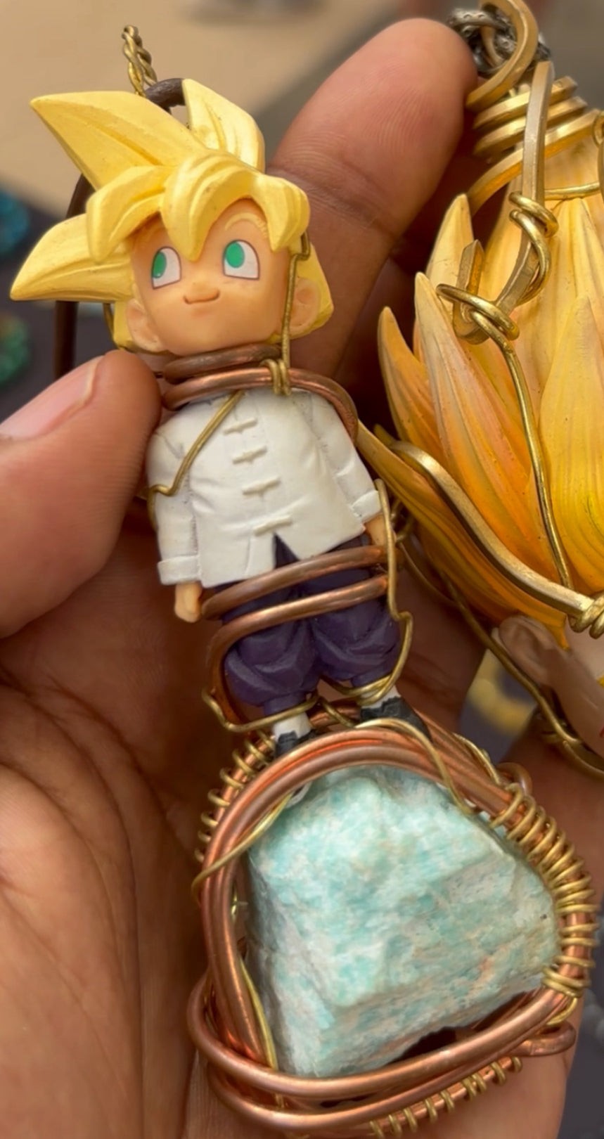 SSJ Teen Gohan Dragon Ball Amazonite Bracelet with Copper and Brass