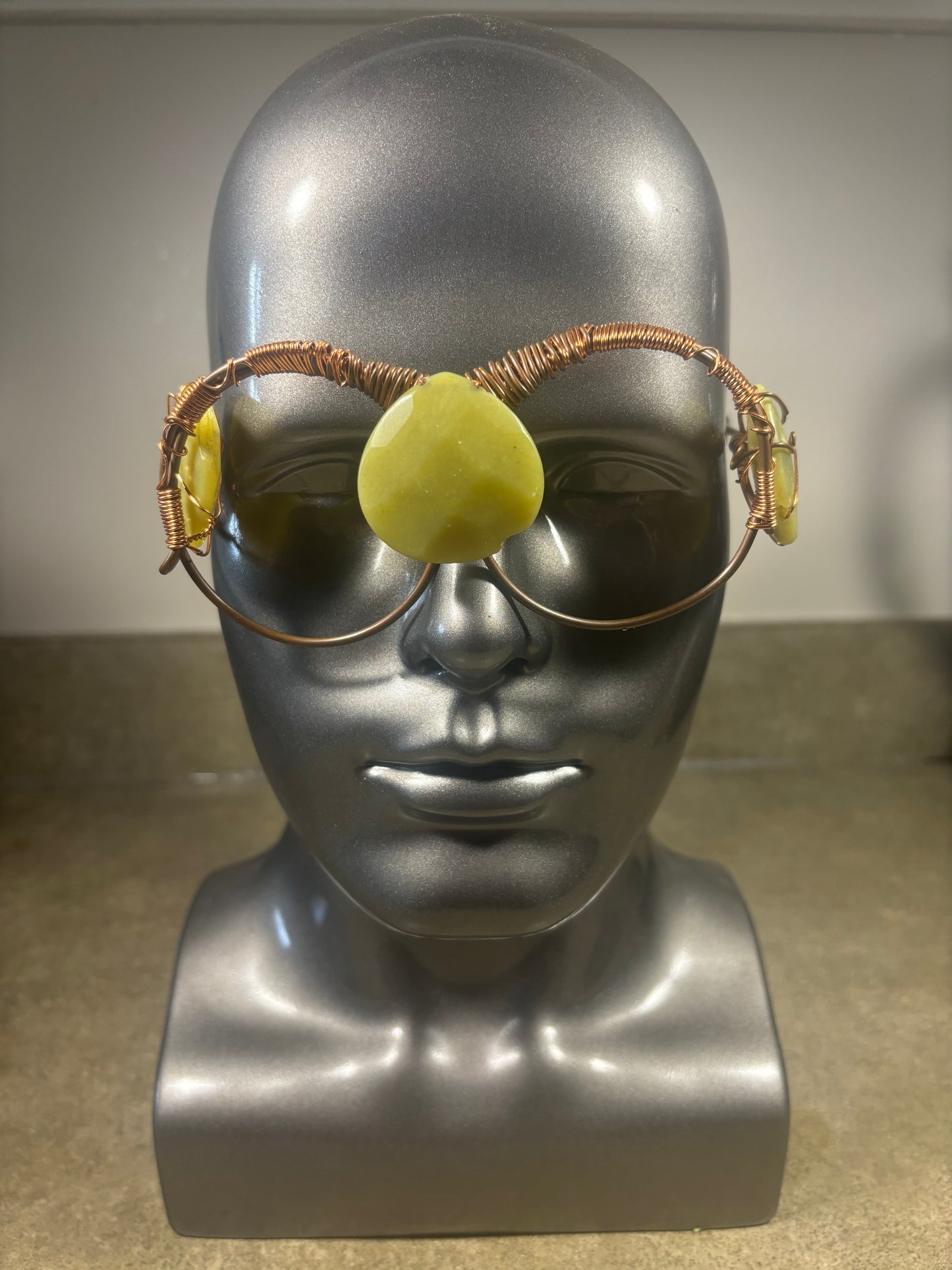 Green Jade Copper Frame Glasses