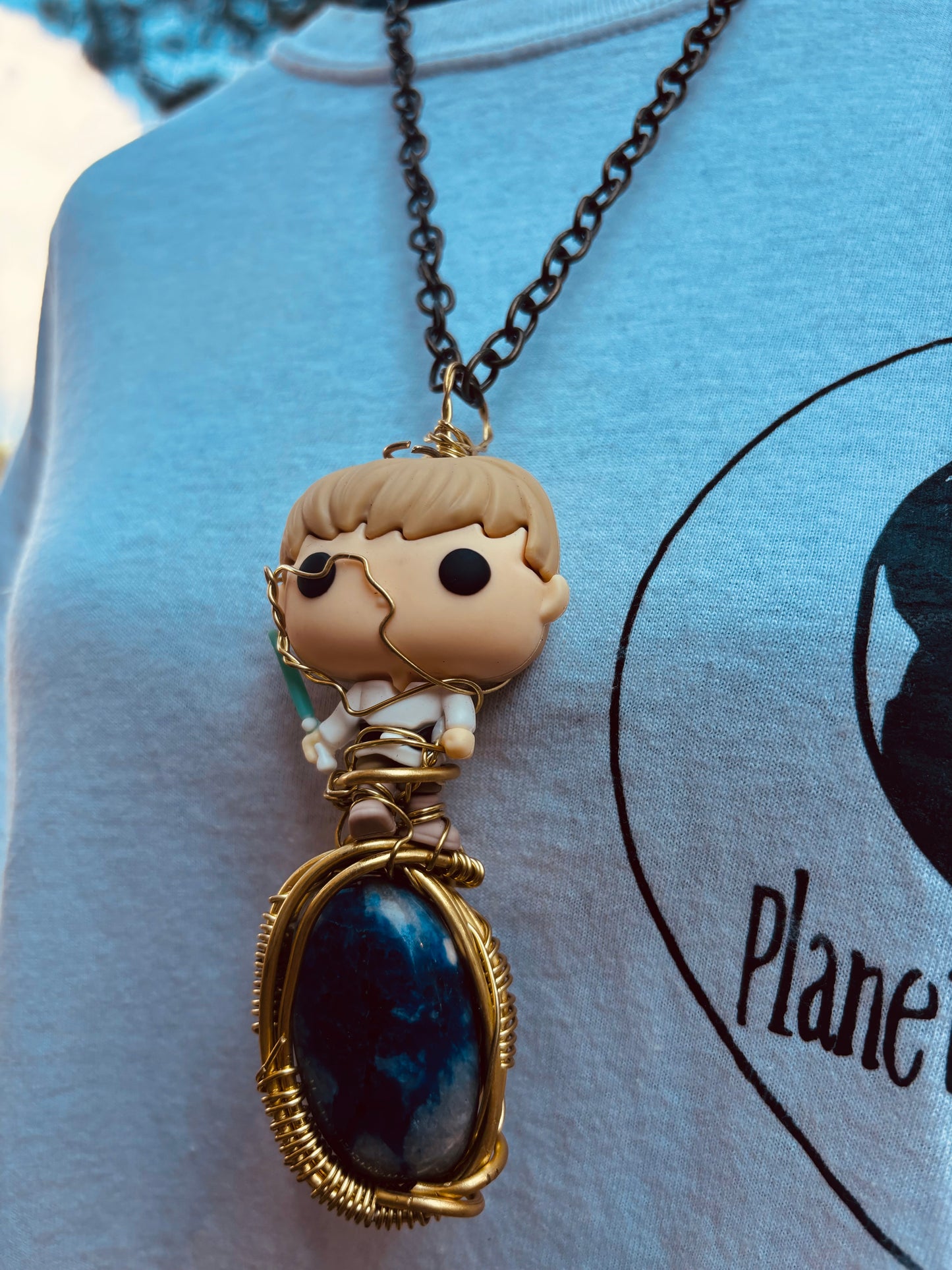 Luke Skywalker Sodalite Brass Pendant Necklace