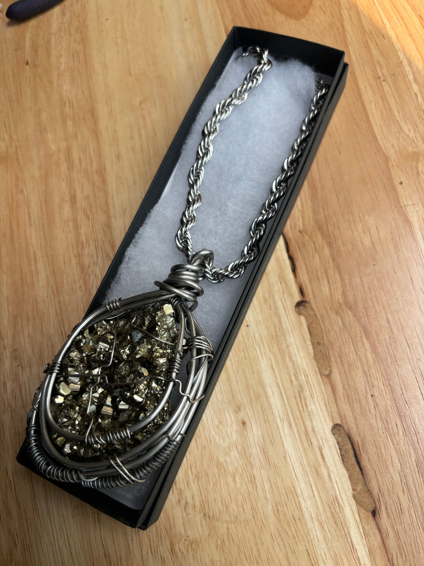 Stainless Steel Pyrite Necklace