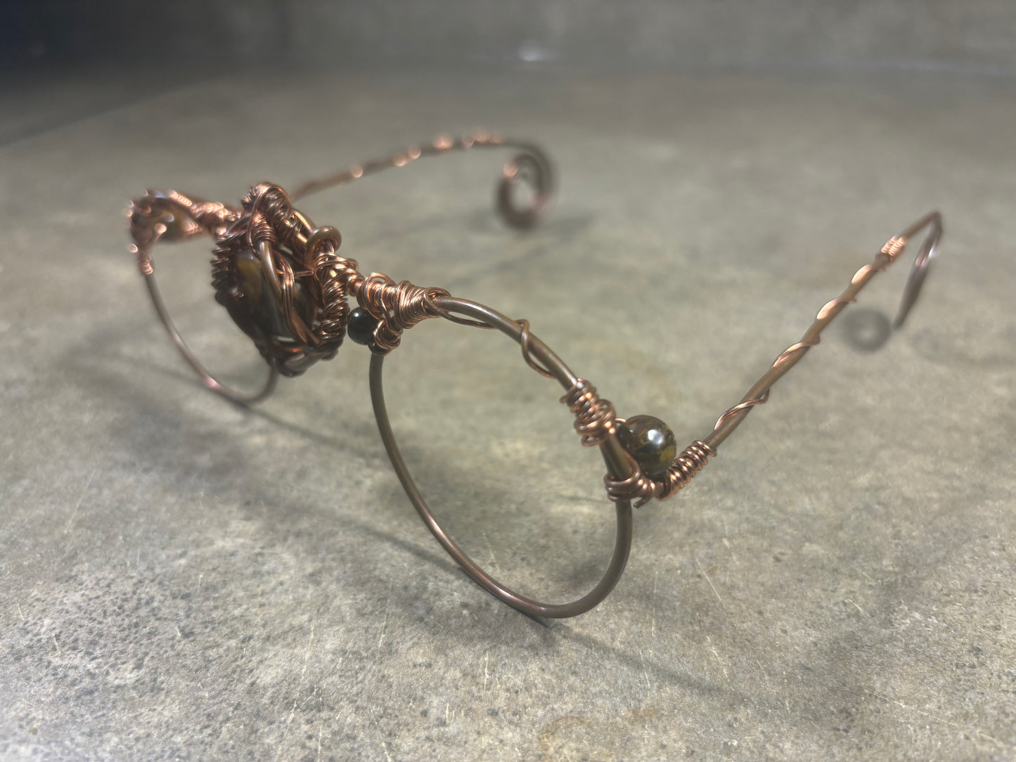 Tiger’s Eye Copper Frame Glasses