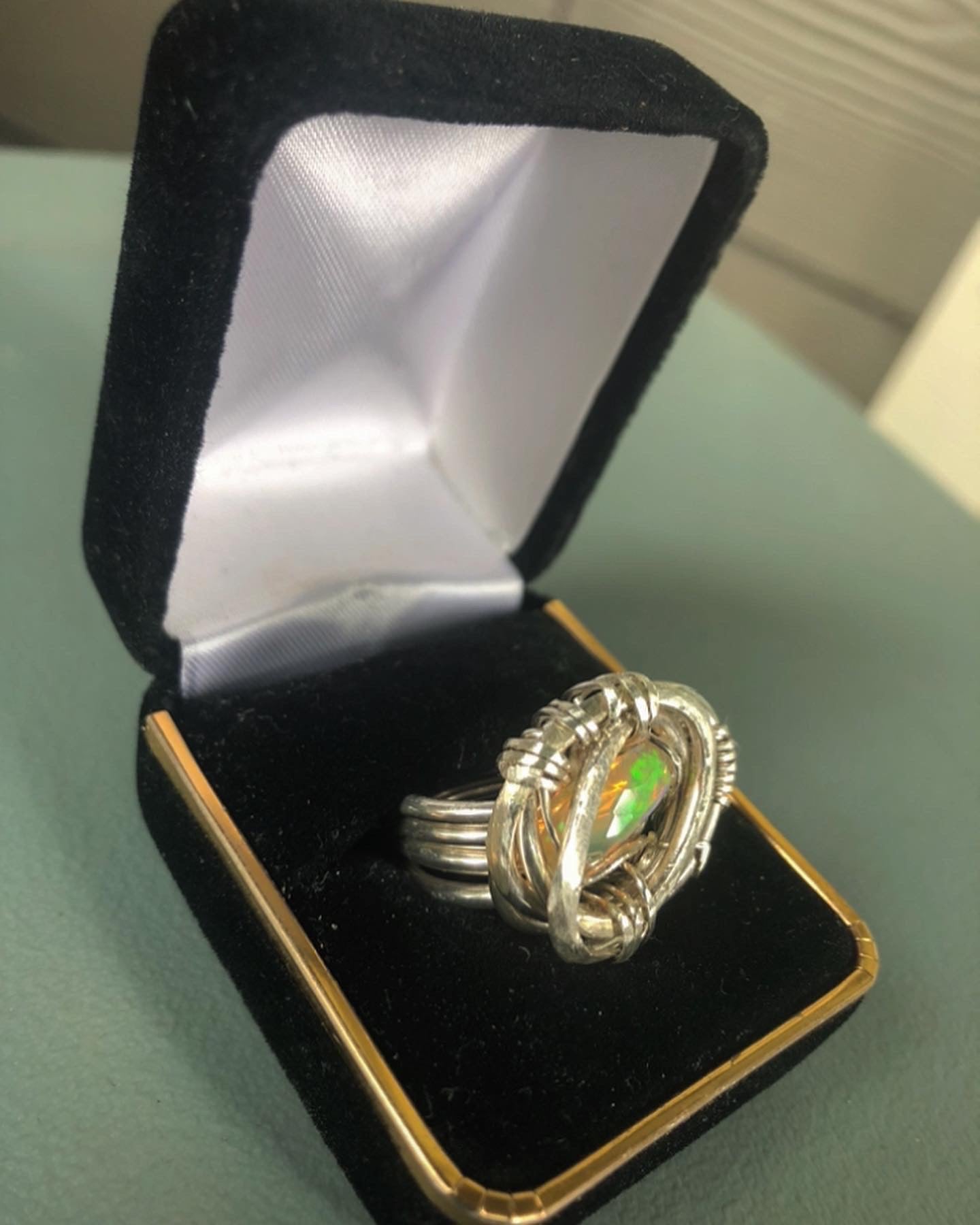 Sterling Silver Ethiopian Fire Opal Ring
