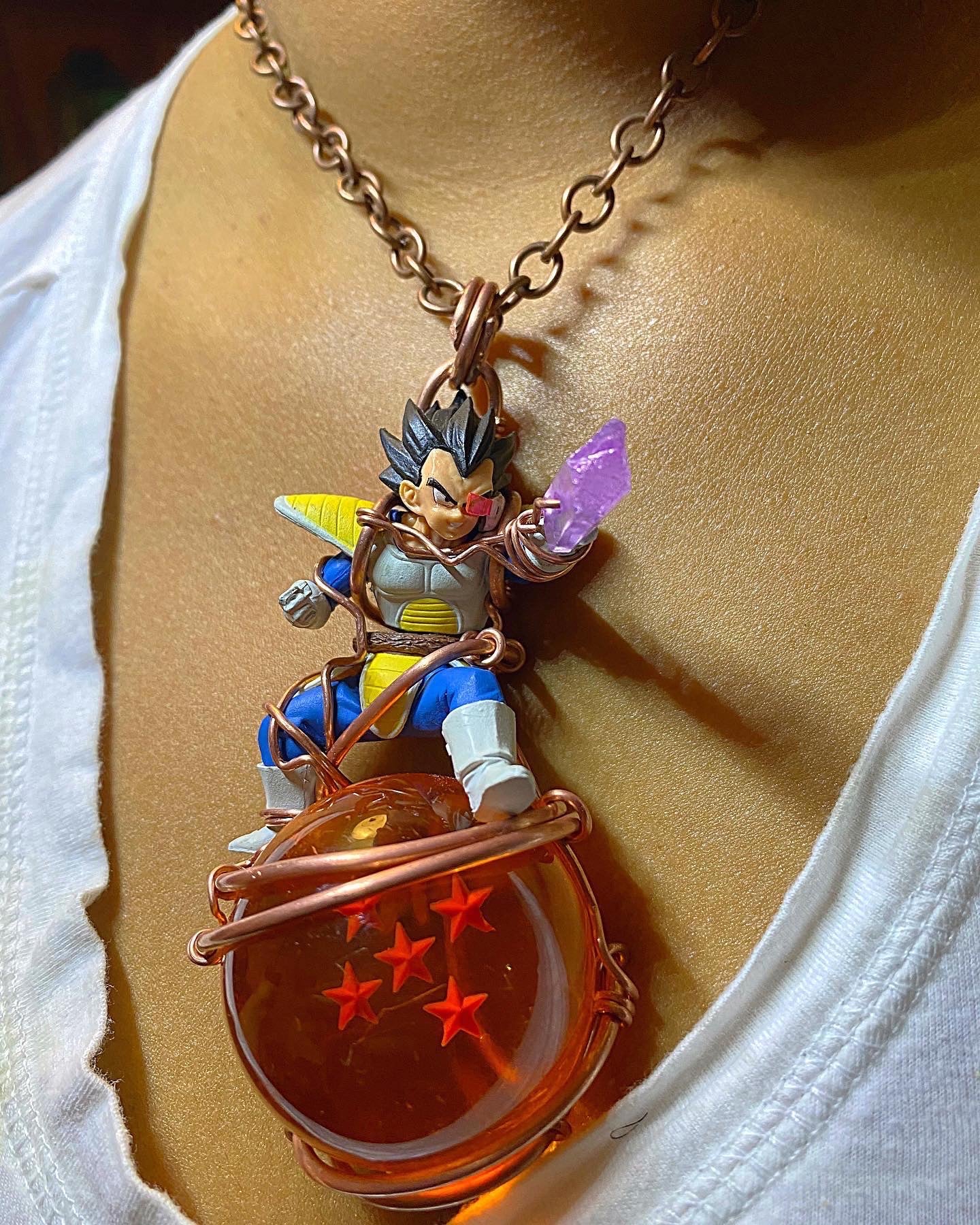 Vegeta Dragonball Copper Amulet Necklace