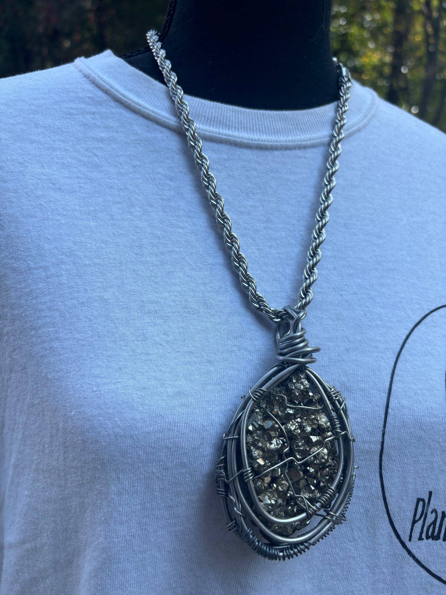 Stainless Steel Pyrite Necklace