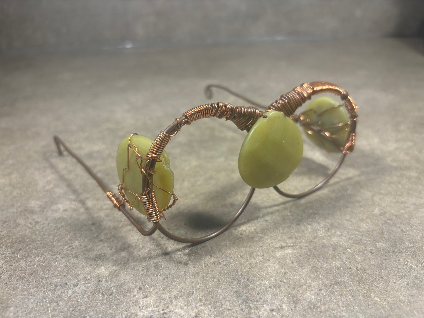 Green Jade Copper Frame Glasses