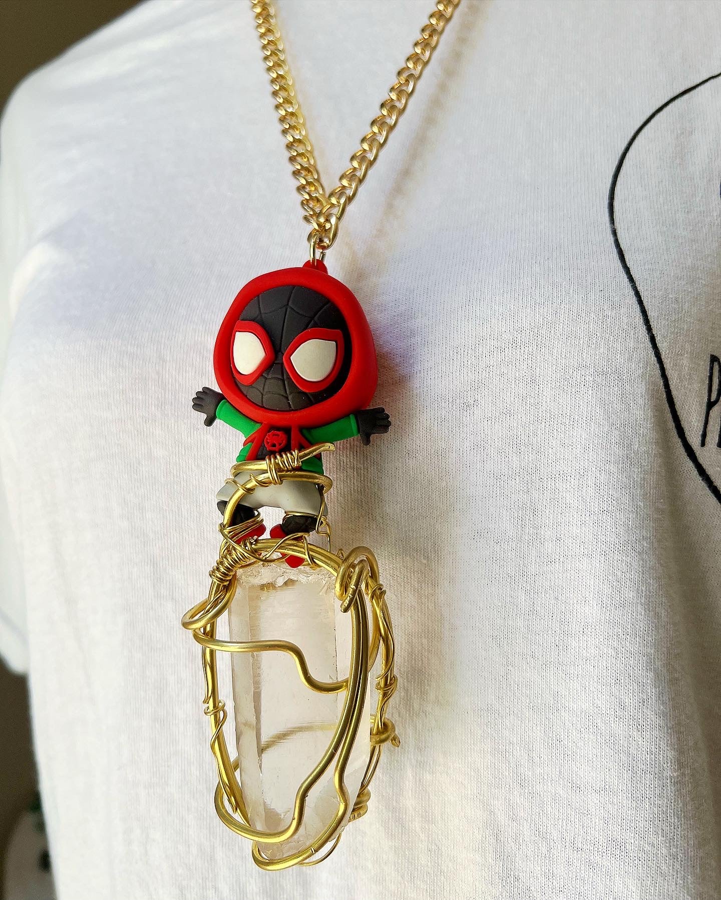 Miles Morales Brass Spider-Man Quartz Amulet