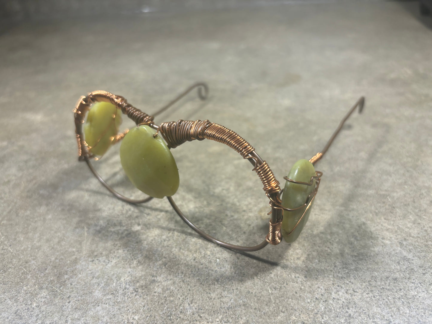 Green Jade Copper Frame Glasses