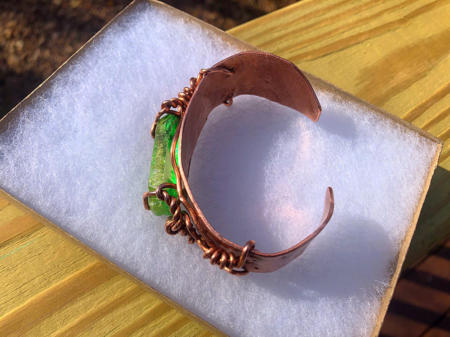 Green Apple Aura Quartz Cosmic Cuff