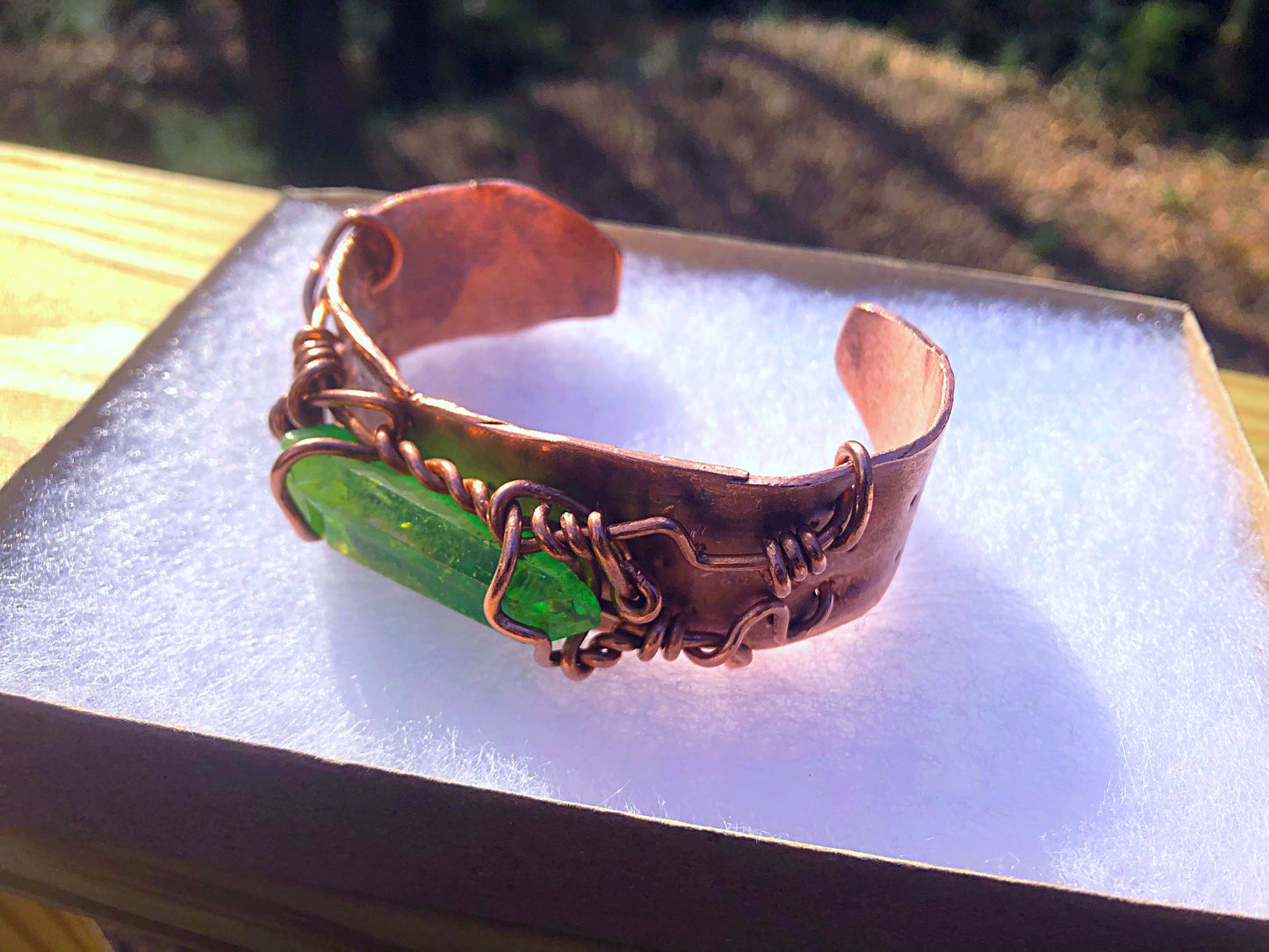 Green Apple Aura Quartz Cosmic Cuff