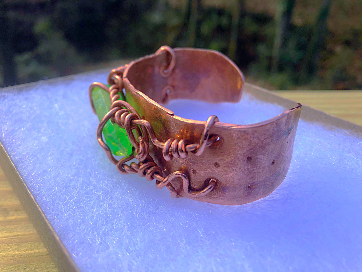 Green Apple Aura Quartz Cosmic Cuff