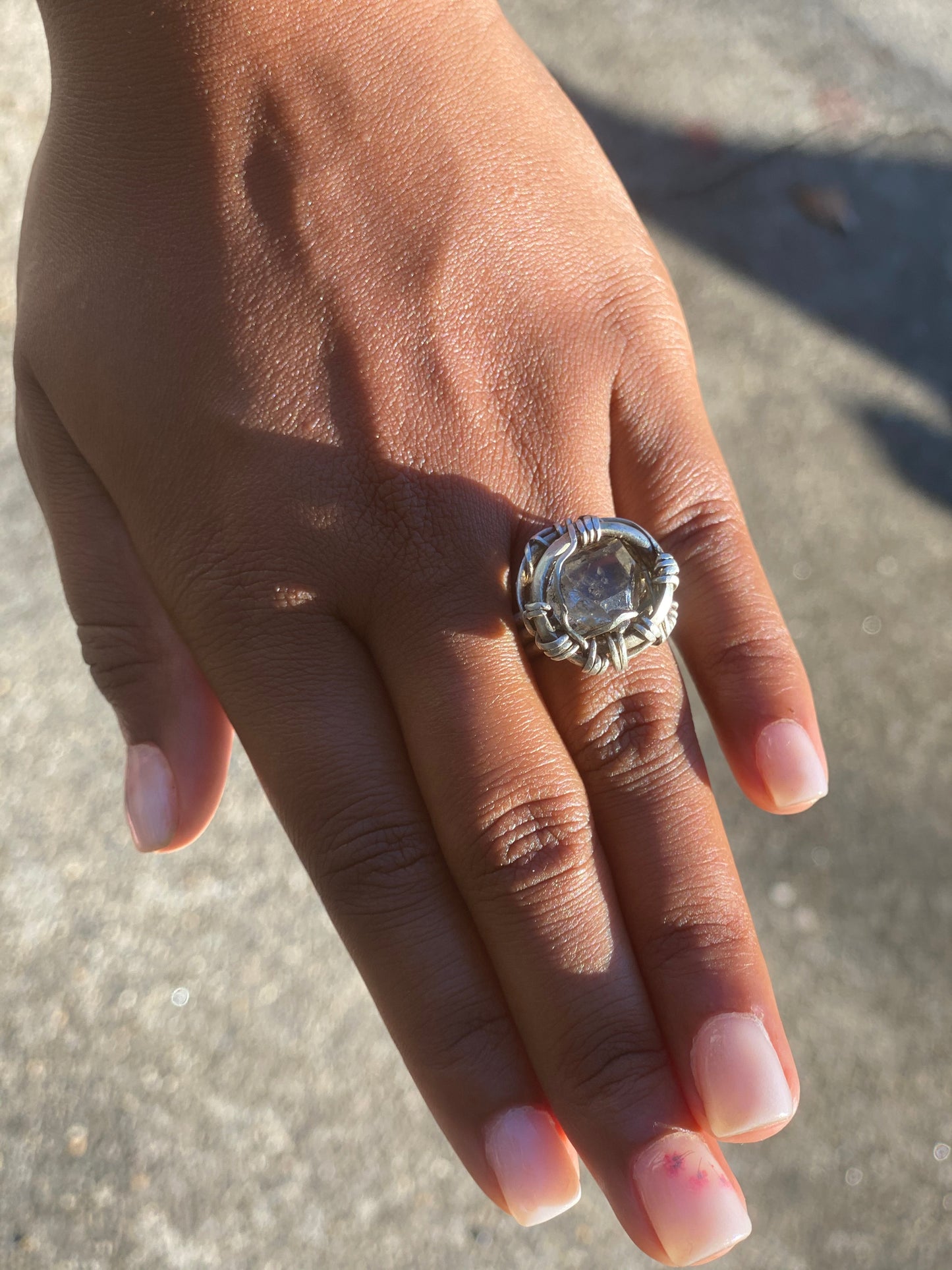 Sterling Silver Herkimer Diamond Quartz Ring