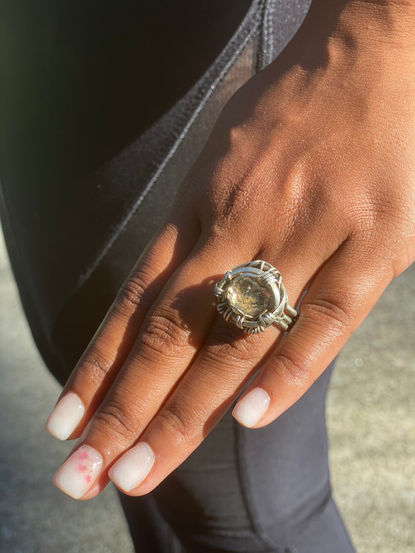 Sterling Silver Herkimer Diamond Quartz Ring