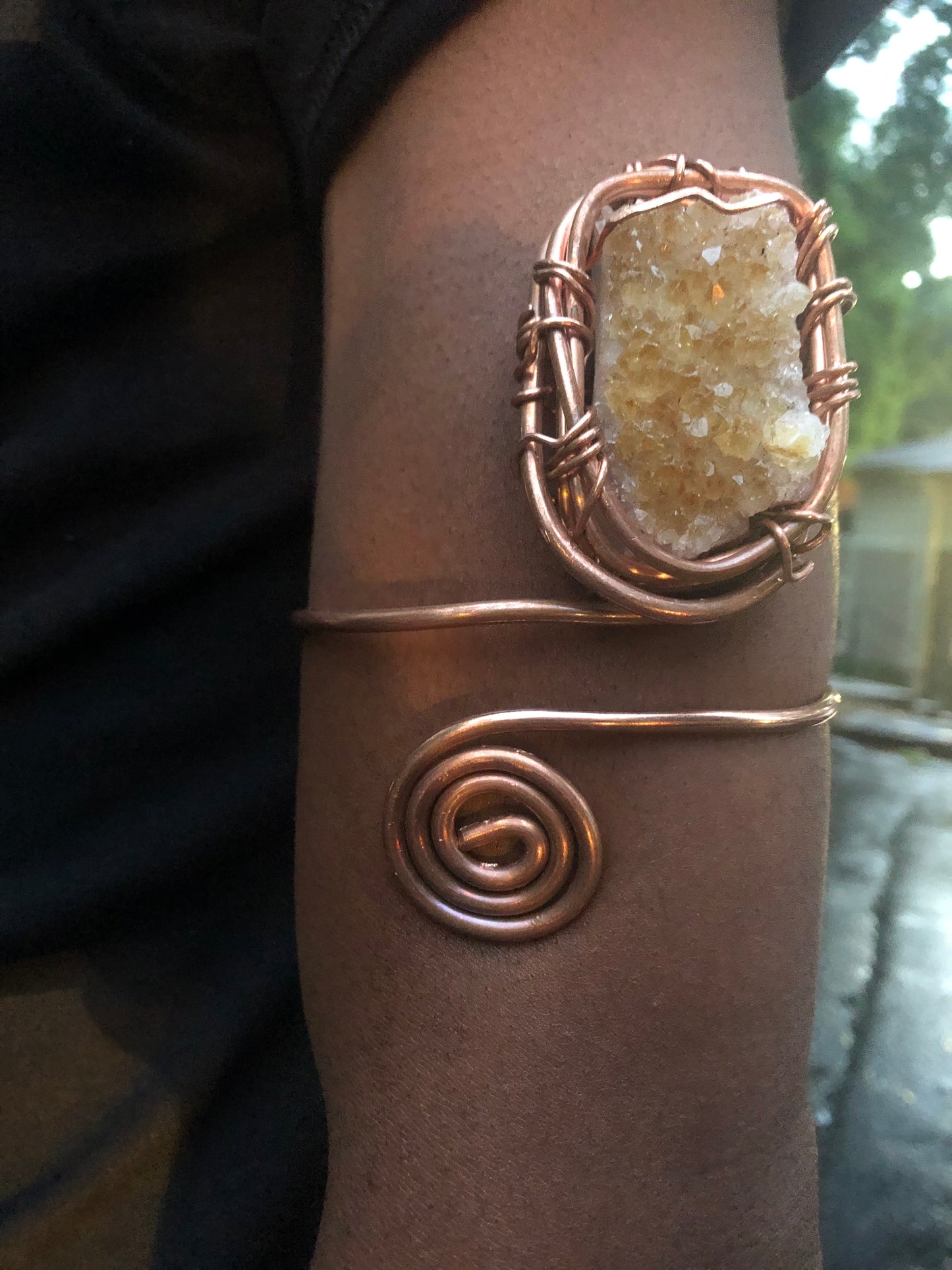 Citrine Geode Copper Armlet
