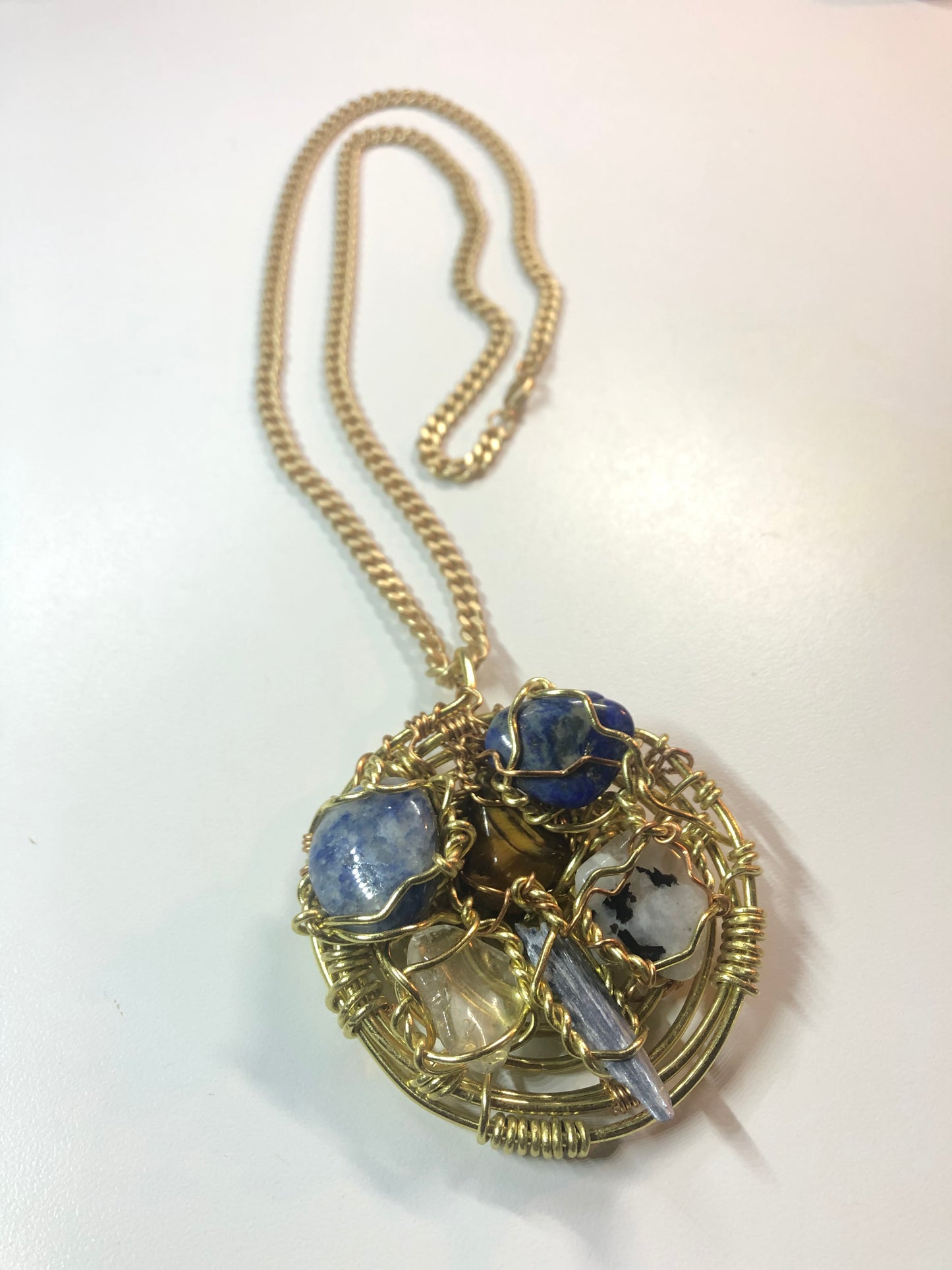 Brass Cluster Amulet Necklace