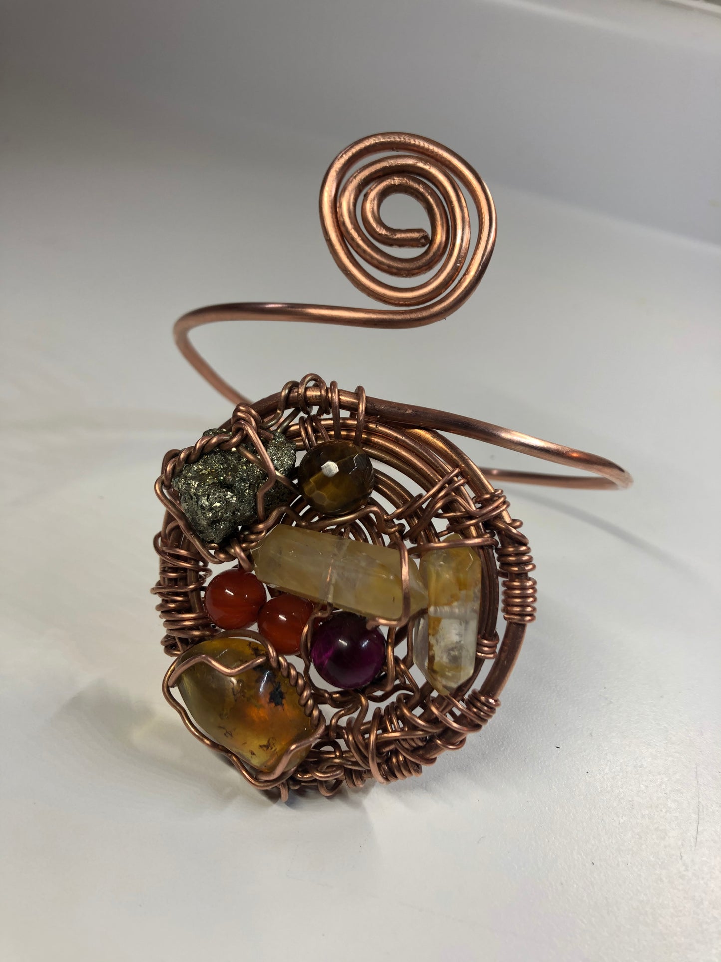 Chakra Multi Stone Copper Armlet