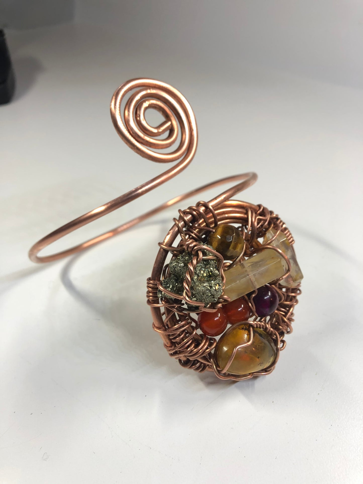 Chakra Multi Stone Copper Armlet