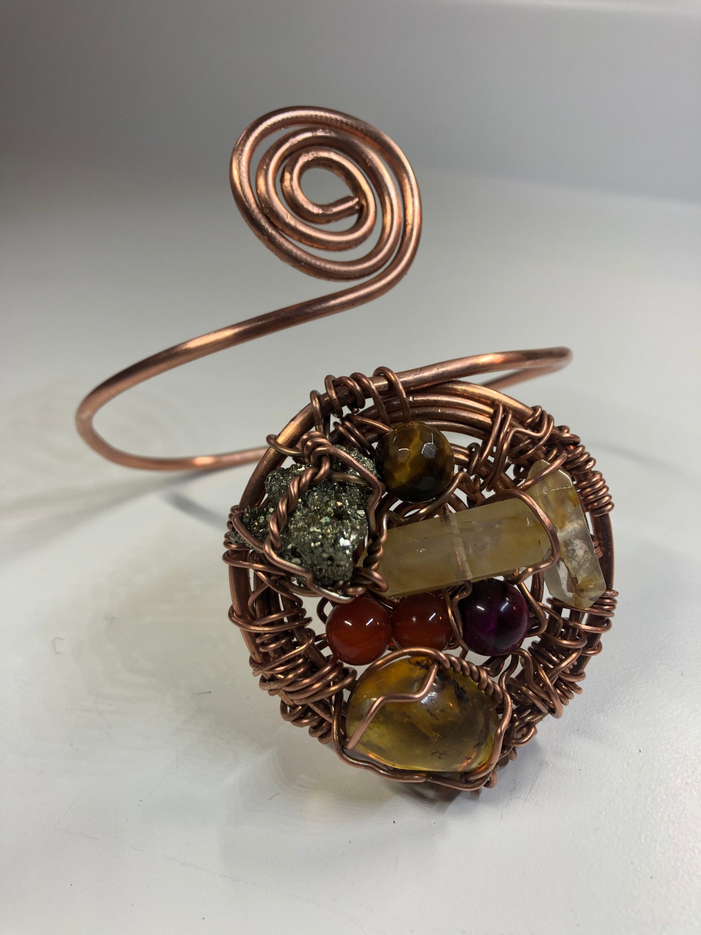 Chakra Multi Stone Copper Armlet