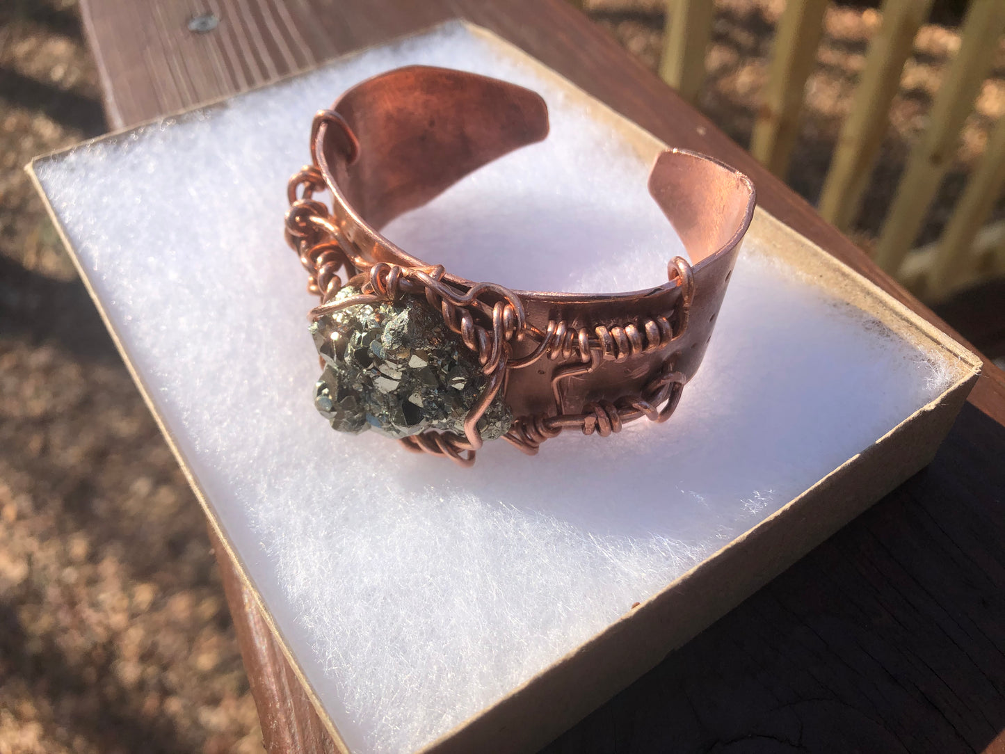 Pyrite Cosmic Copper Cuff