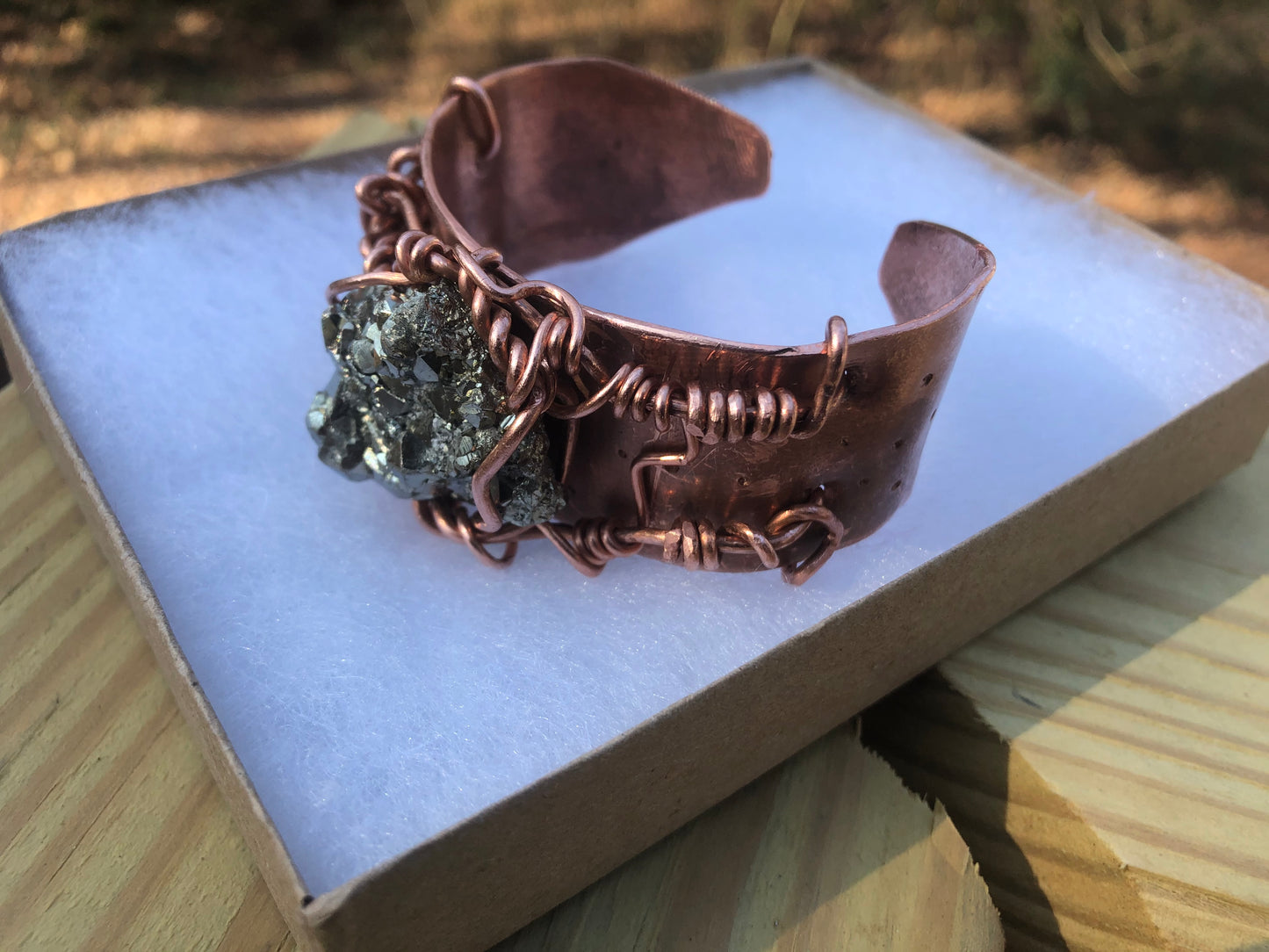 Pyrite Cosmic Copper Cuff