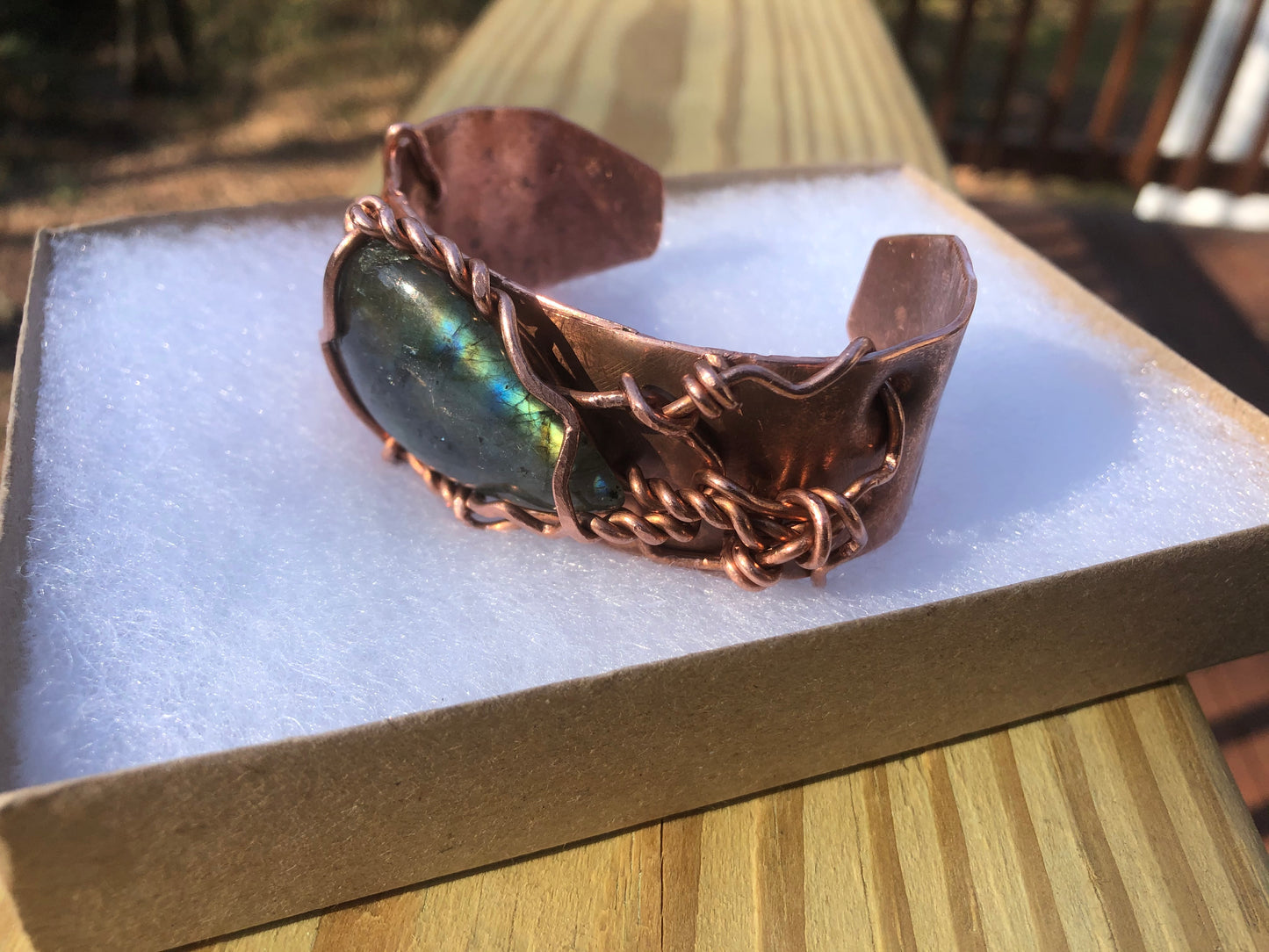 Labradorite Cosmic Copper Cuff
