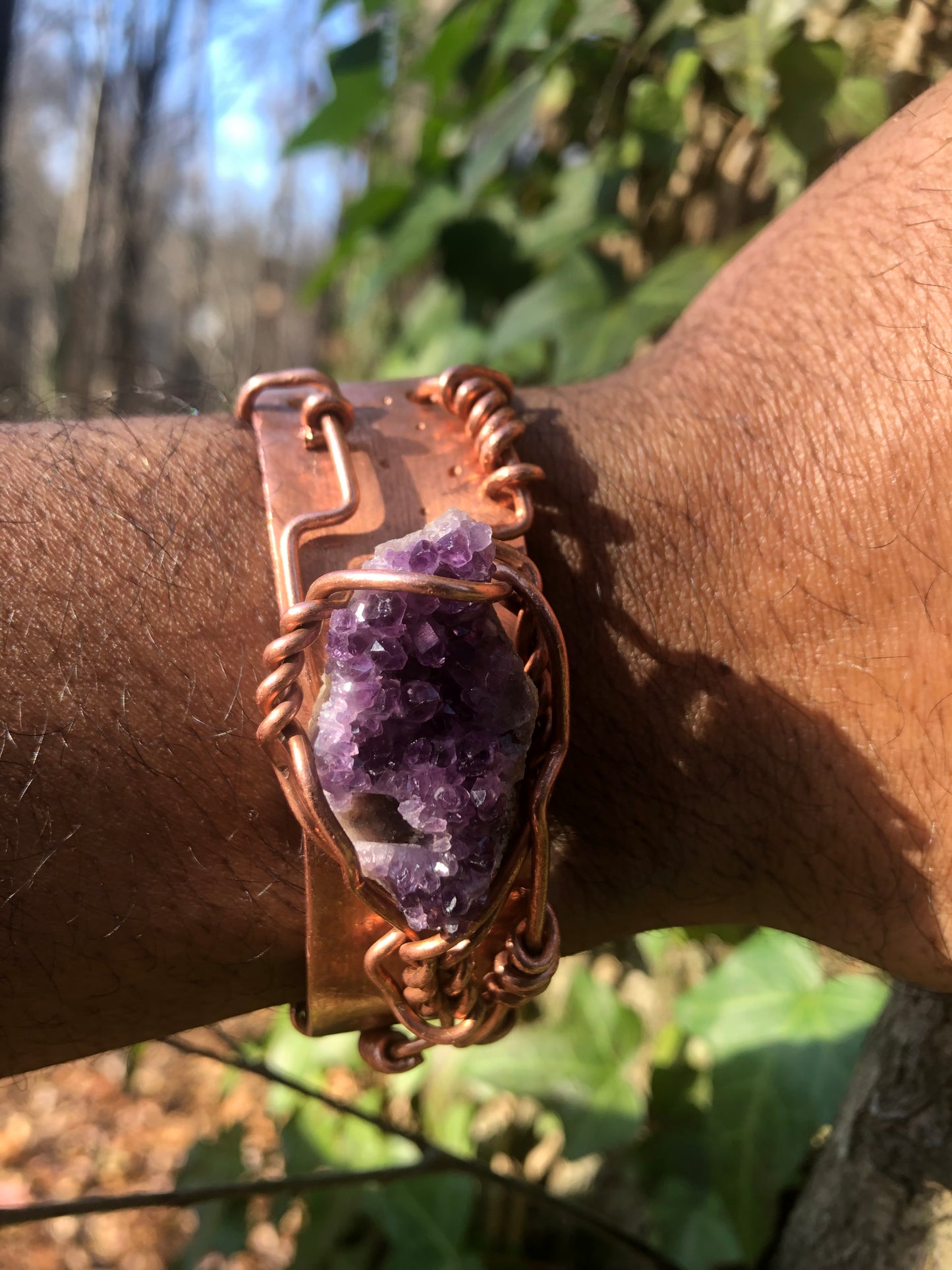 Amethyst Geode Copper Cosmic Cuff