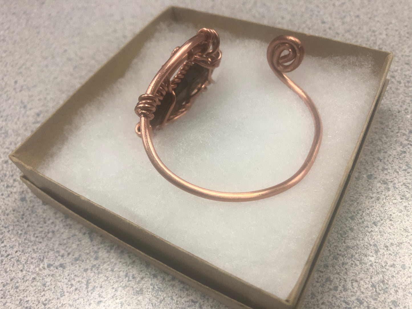 Labradorite Copper Bangle Bracelet