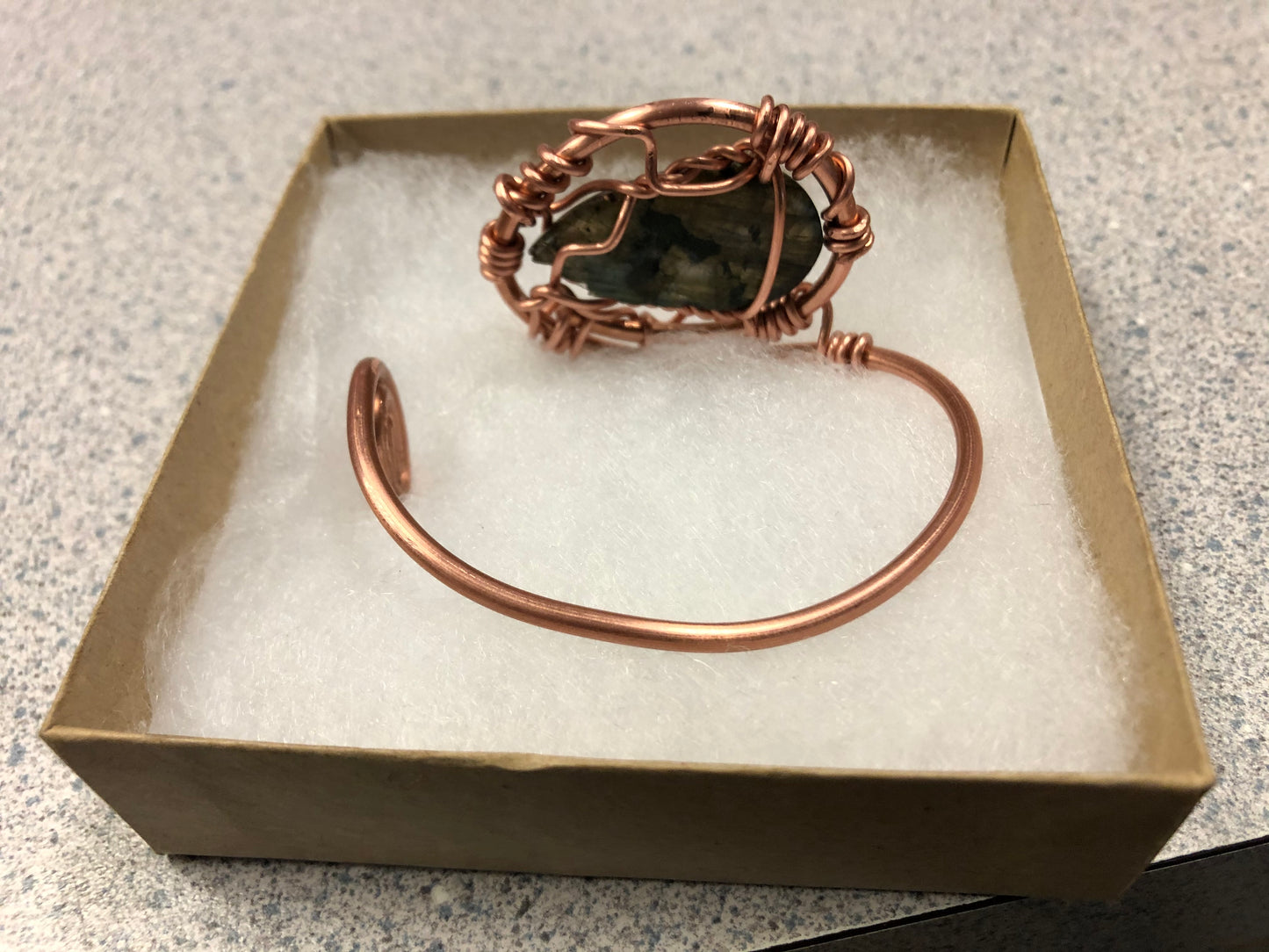 Labradorite Copper Bangle Bracelet