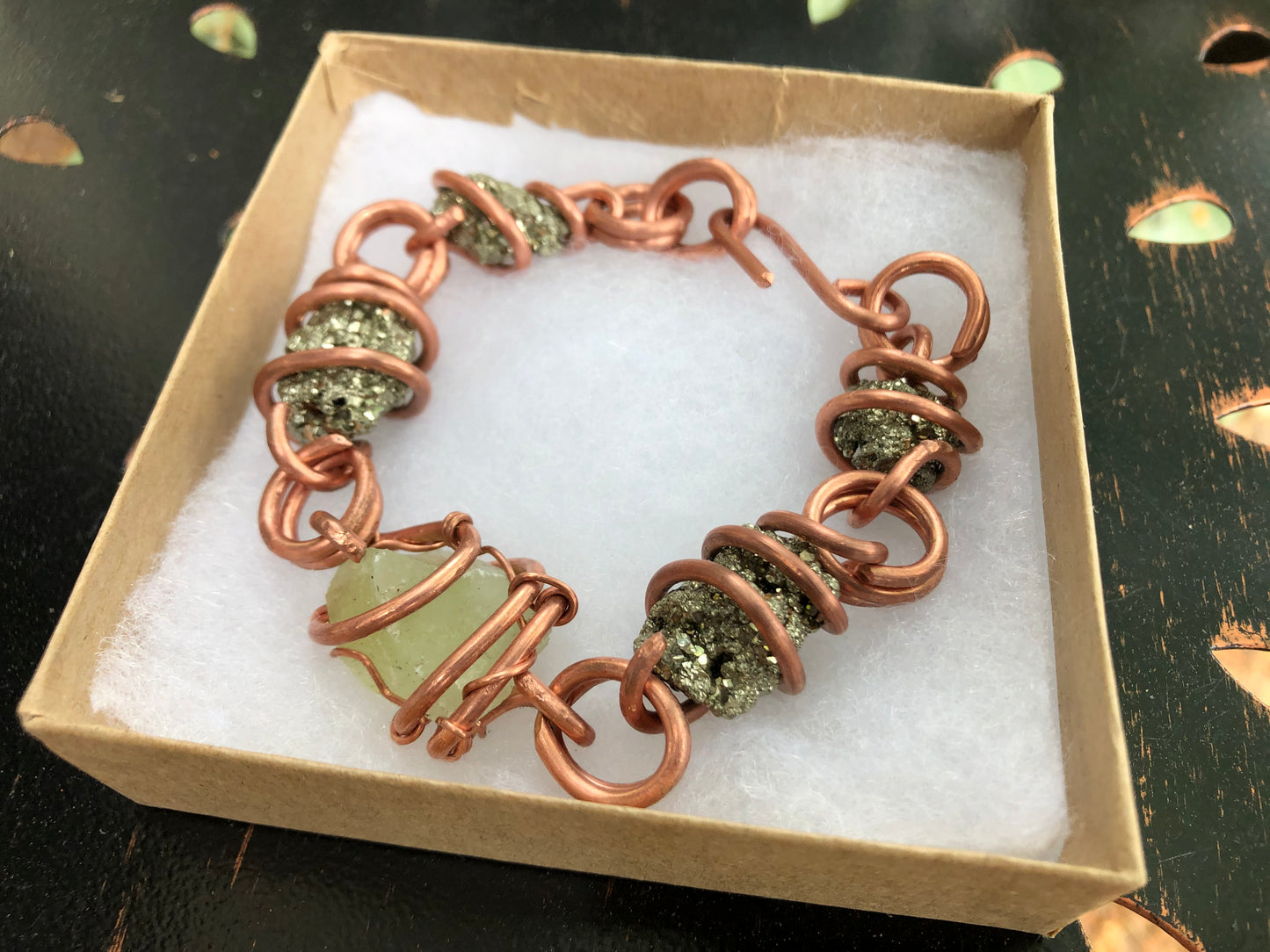 Chakra Copper Jade & Pyrite Bracelet