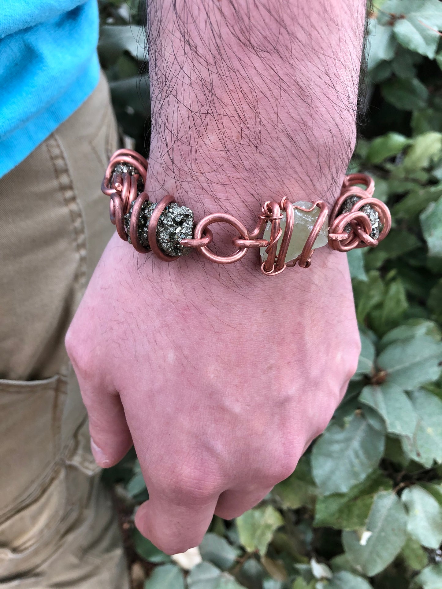 Chakra Copper Jade & Pyrite Bracelet