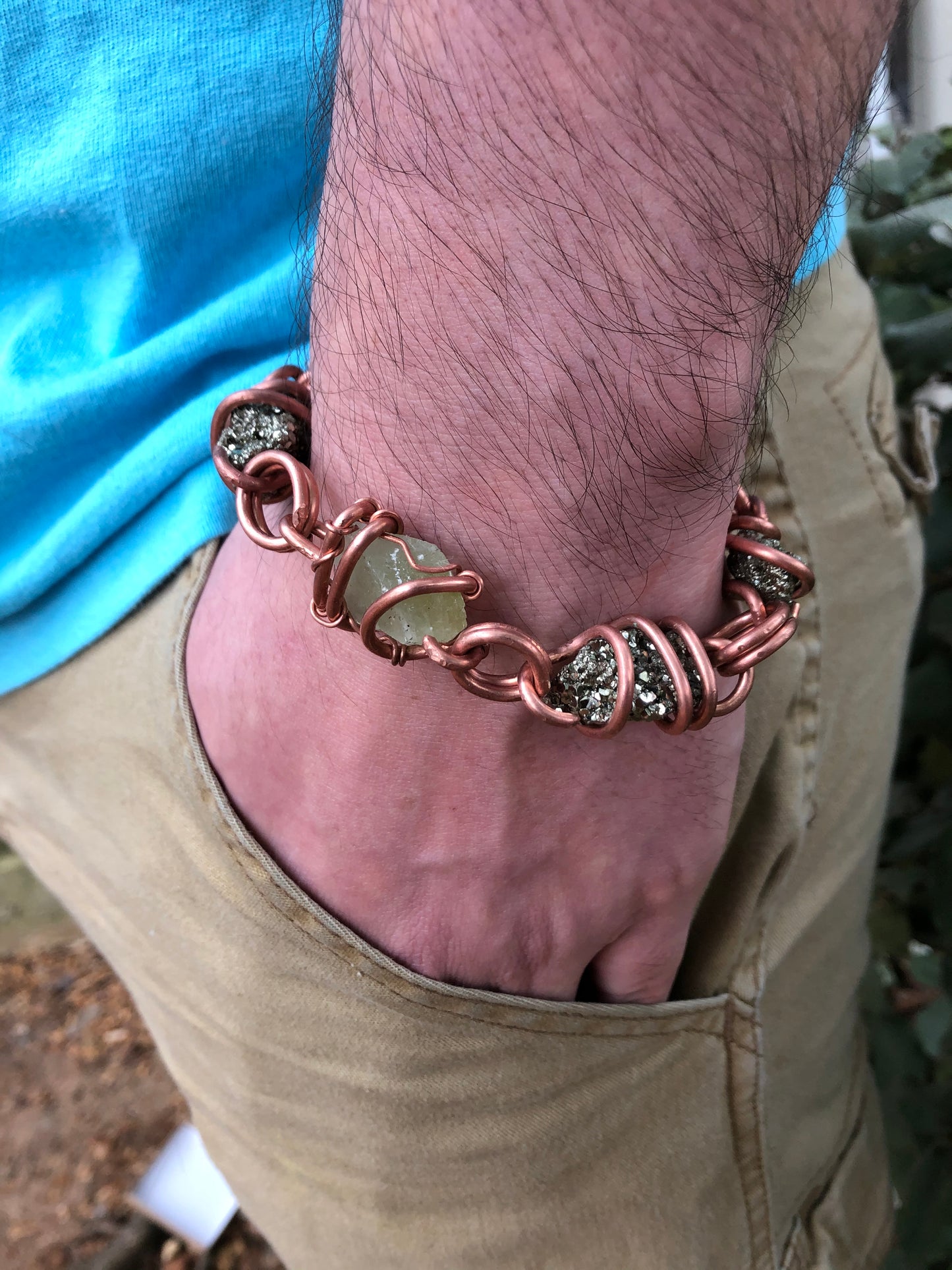 Chakra Copper Jade & Pyrite Bracelet