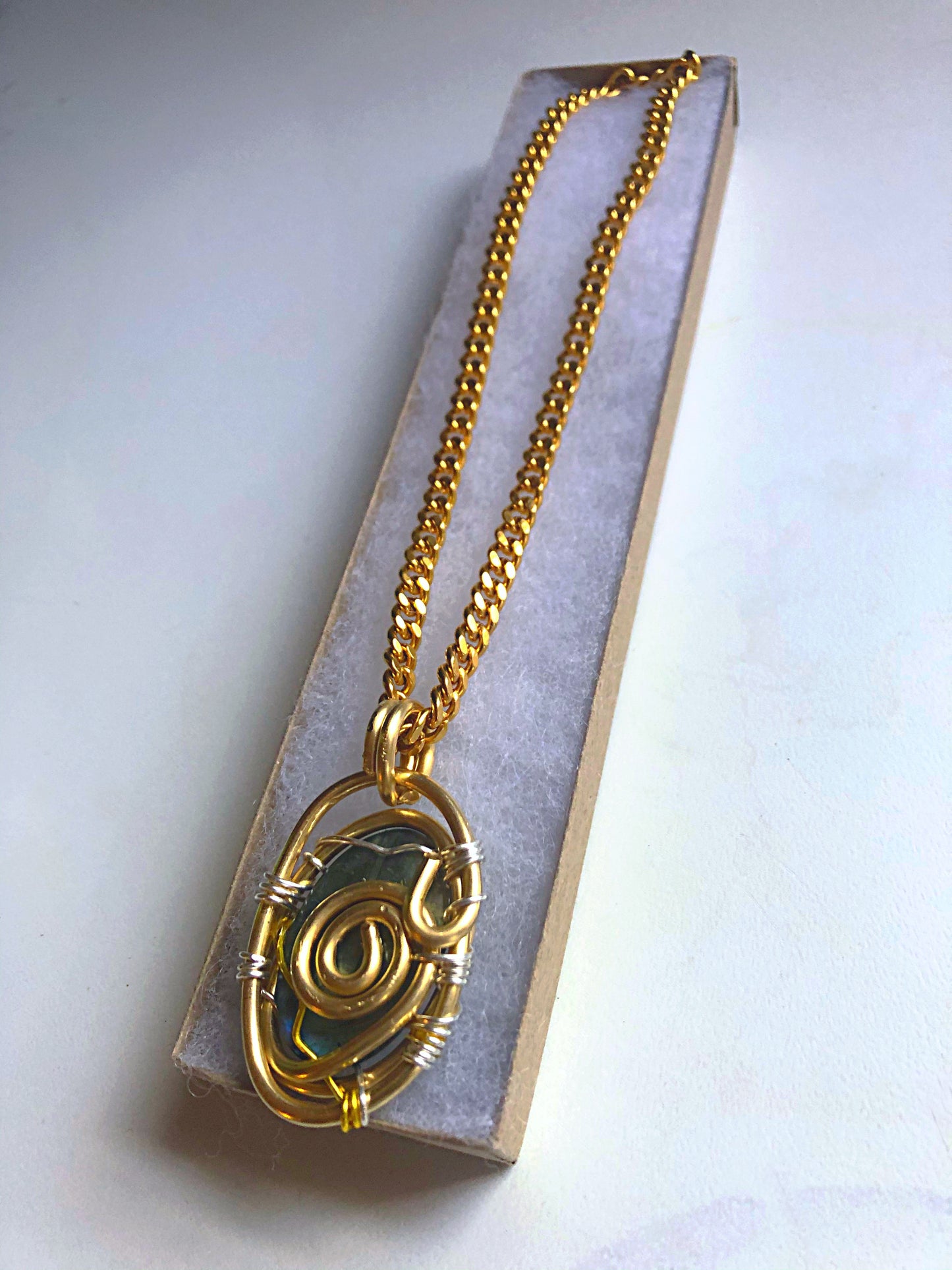 Labradorite Brass Amulet Chain
