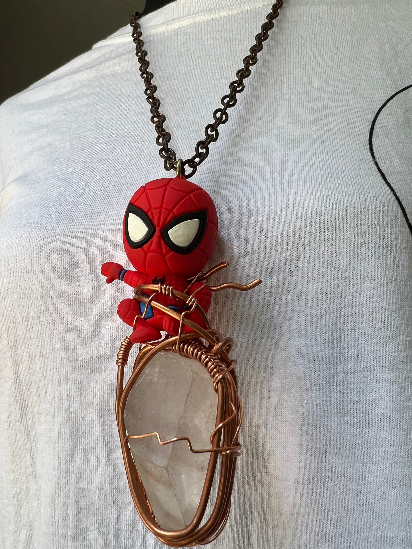 Spider Man Copper Quartz Amulet