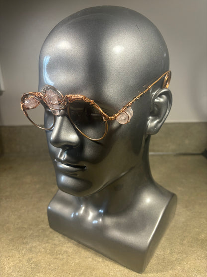 Rose Quartz Copper Frame Glasses