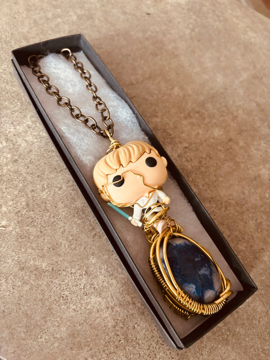 Luke Skywalker Sodalite Brass Pendant Necklace