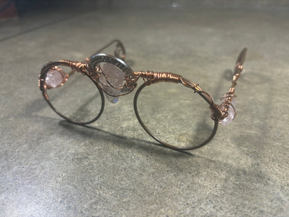 Rose Quartz Copper Frame Glasses
