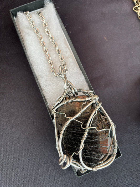 Noble Elite Shungite Stainless Steel Necklace