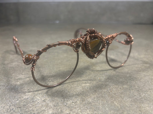 Tiger’s Eye Copper Frame Glasses