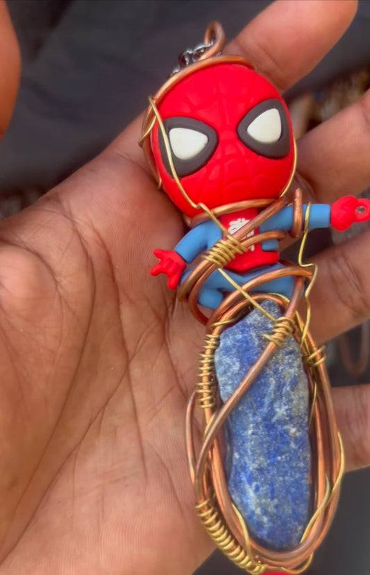 Spider-Man-Inspired Sodalite Bracelet with Copper and Brass Accents