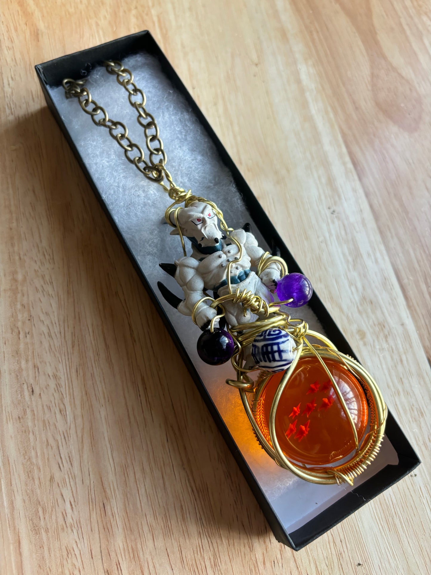Shenron Good Luck Blessings Charm Necklace – Resin Dragon Ball & Brass
