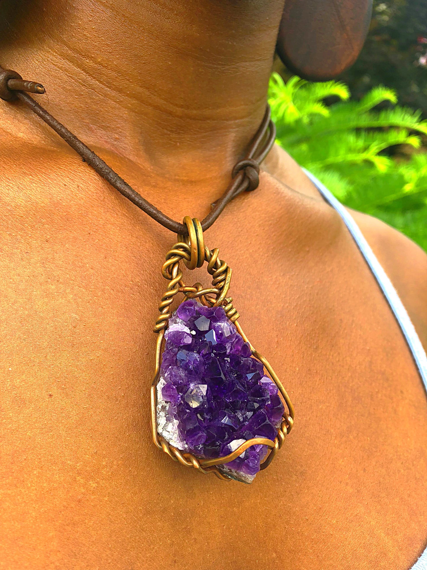 Amethyst Copper Necklace and Ring Set