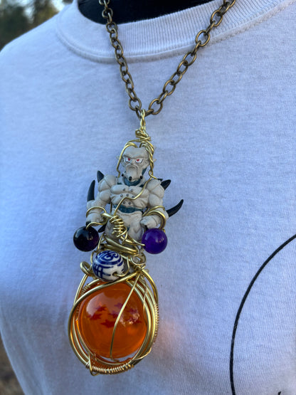 Shenron Good Luck Blessings Charm Necklace – Resin Dragon Ball & Brass