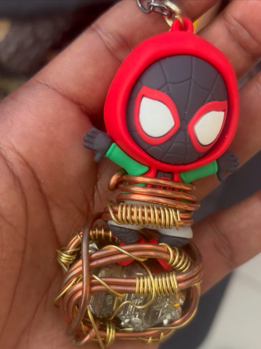 Miles Morales-Inspired Pyrite Bracelet with Copper and Brass Accents