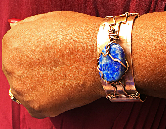 Lapis Lazuli Cosmic Copper Cuff
