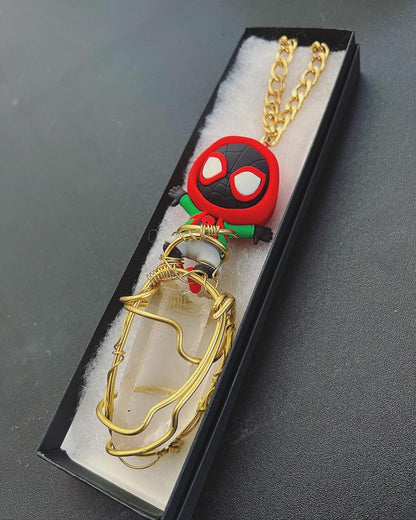 Miles Morales Brass Spider-Man Quartz Amulet