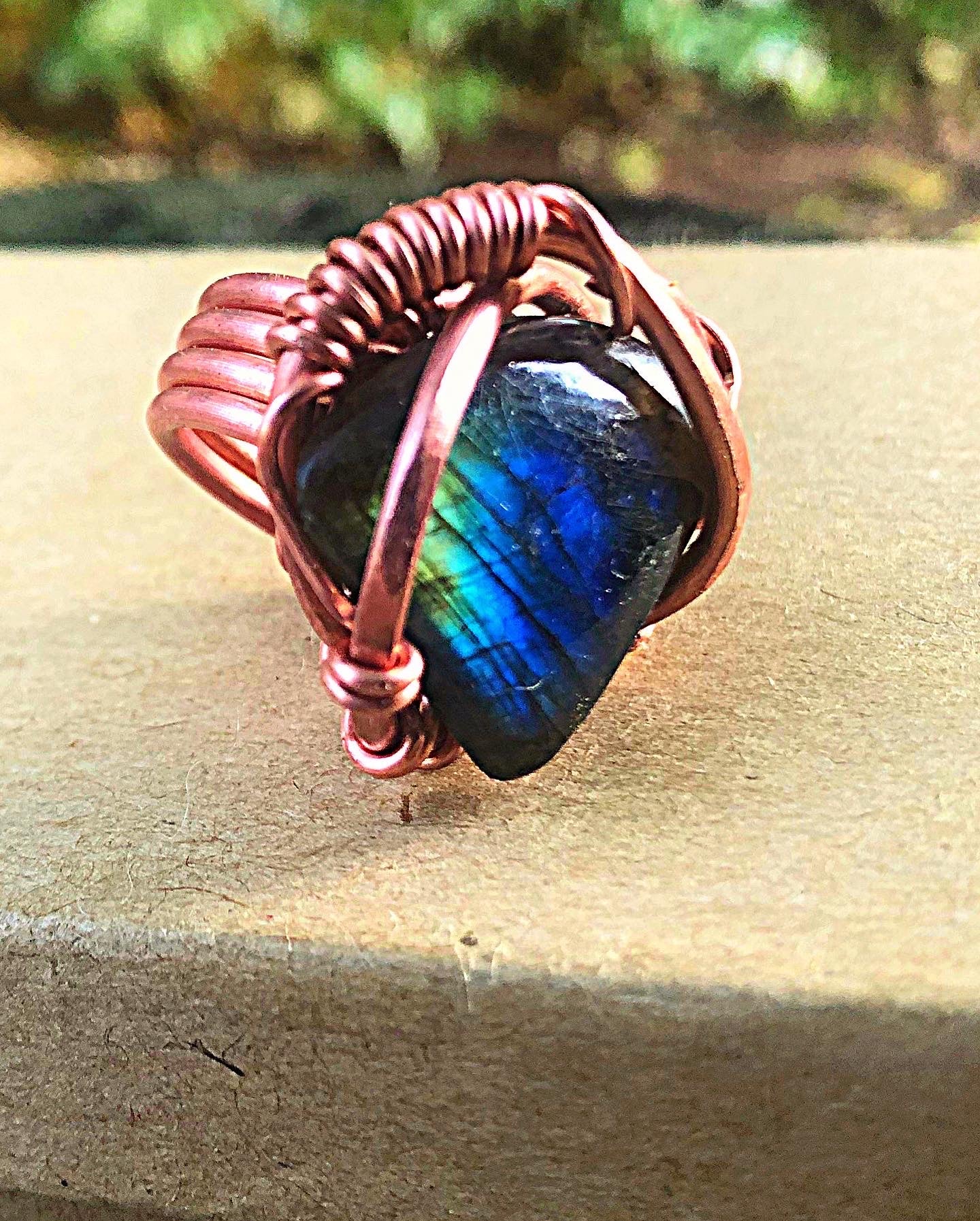 Labradorite Copper Ring