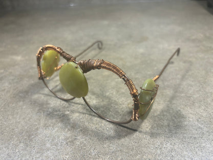 Green Jade Copper Frame Glasses