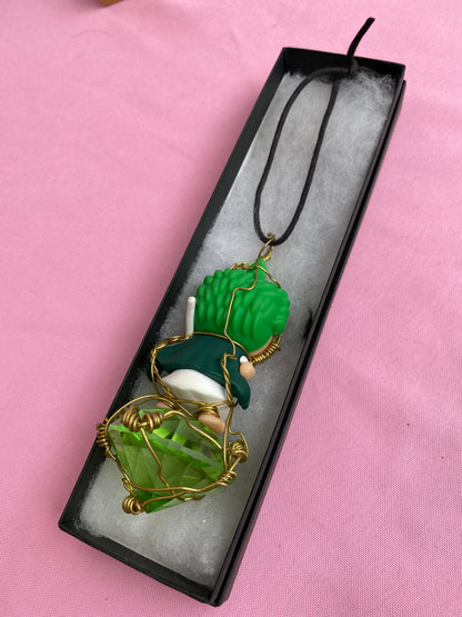 Zoro Brass Diamond-Cut Glass One-Piece Necklace
