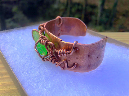 Green Apple Aura Quartz Cosmic Cuff