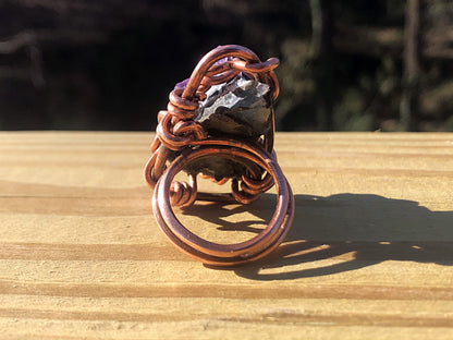 Amethyst Geode Copper Ring