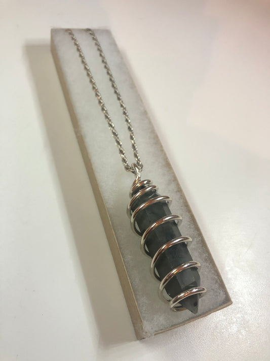 Sterling Silver Cage Labradorite Amulet (Small)